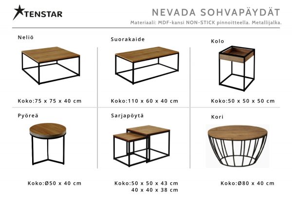 Nevada sarjapöydät